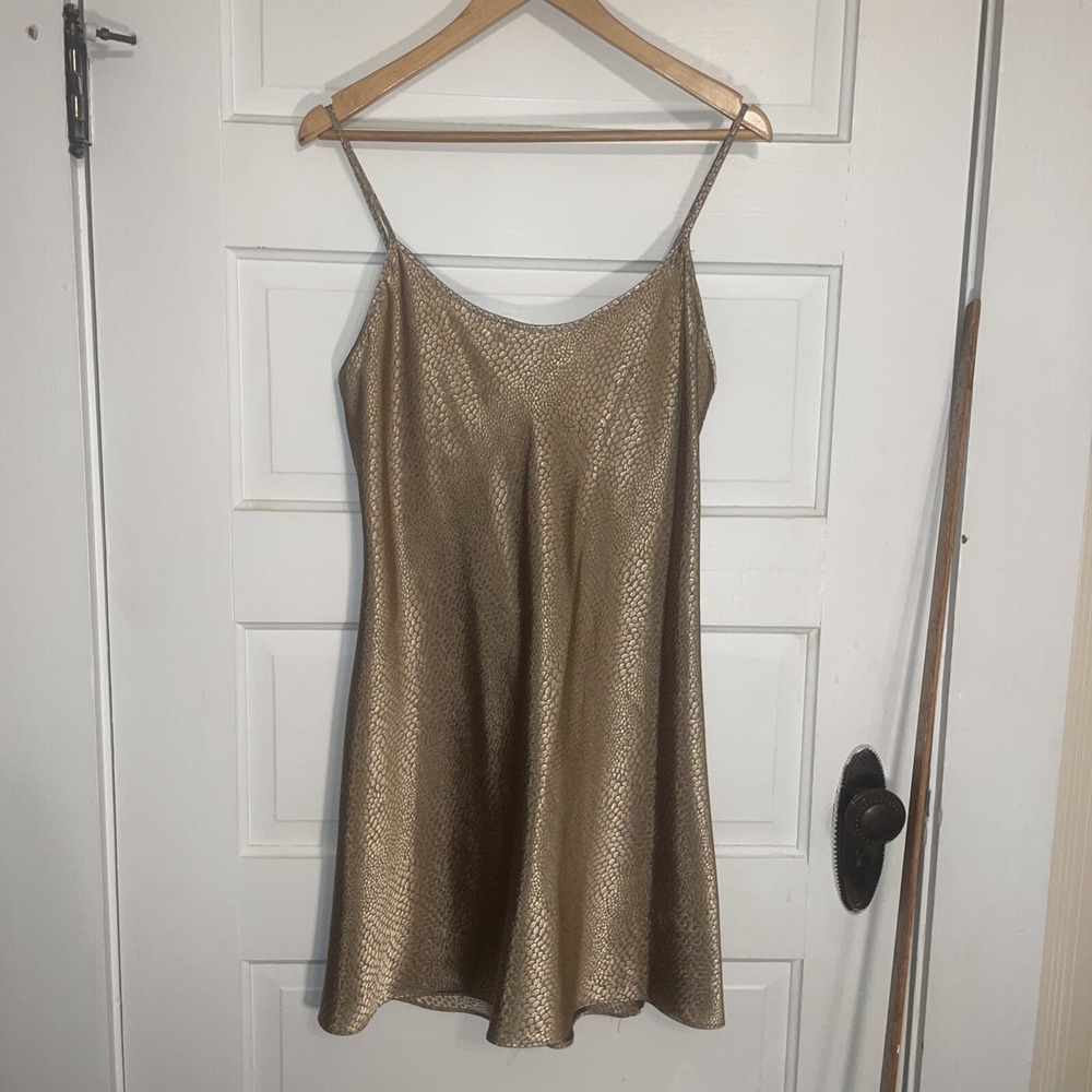 Gold Animal‎ Print Negligee Thin Straps Tie Back